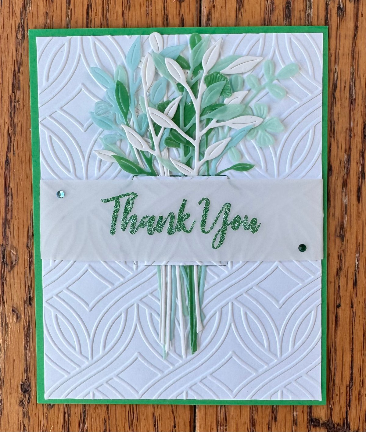 Thank You ~ White background with leaf branches