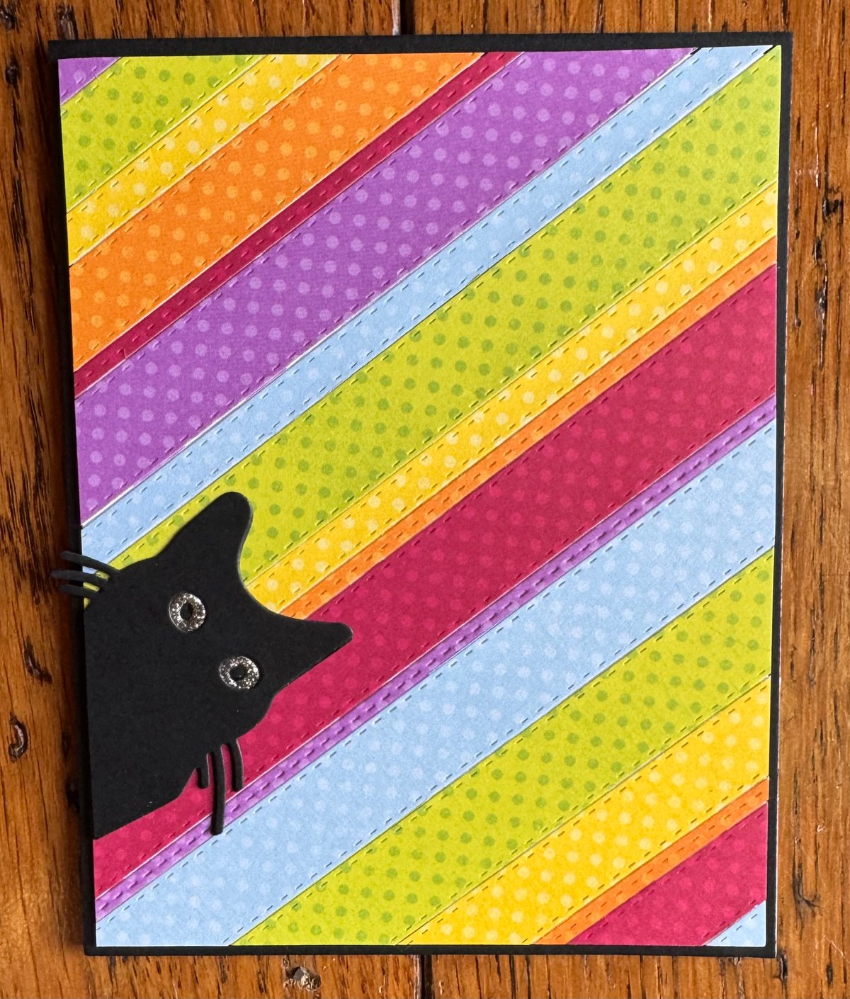 Black Cat on Rainbow background ~ NF