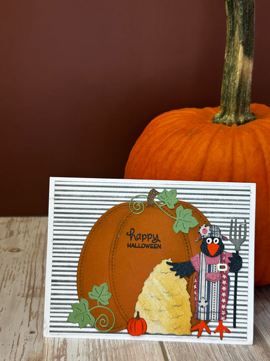 Raven Pumpkin Happy Halloween- Made by Lori