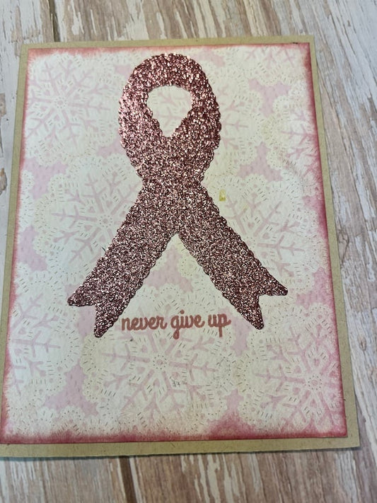 Never Give Up Pink Ribbon