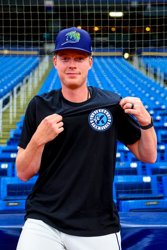 Strikeouts for Ellis Black T-shirt
