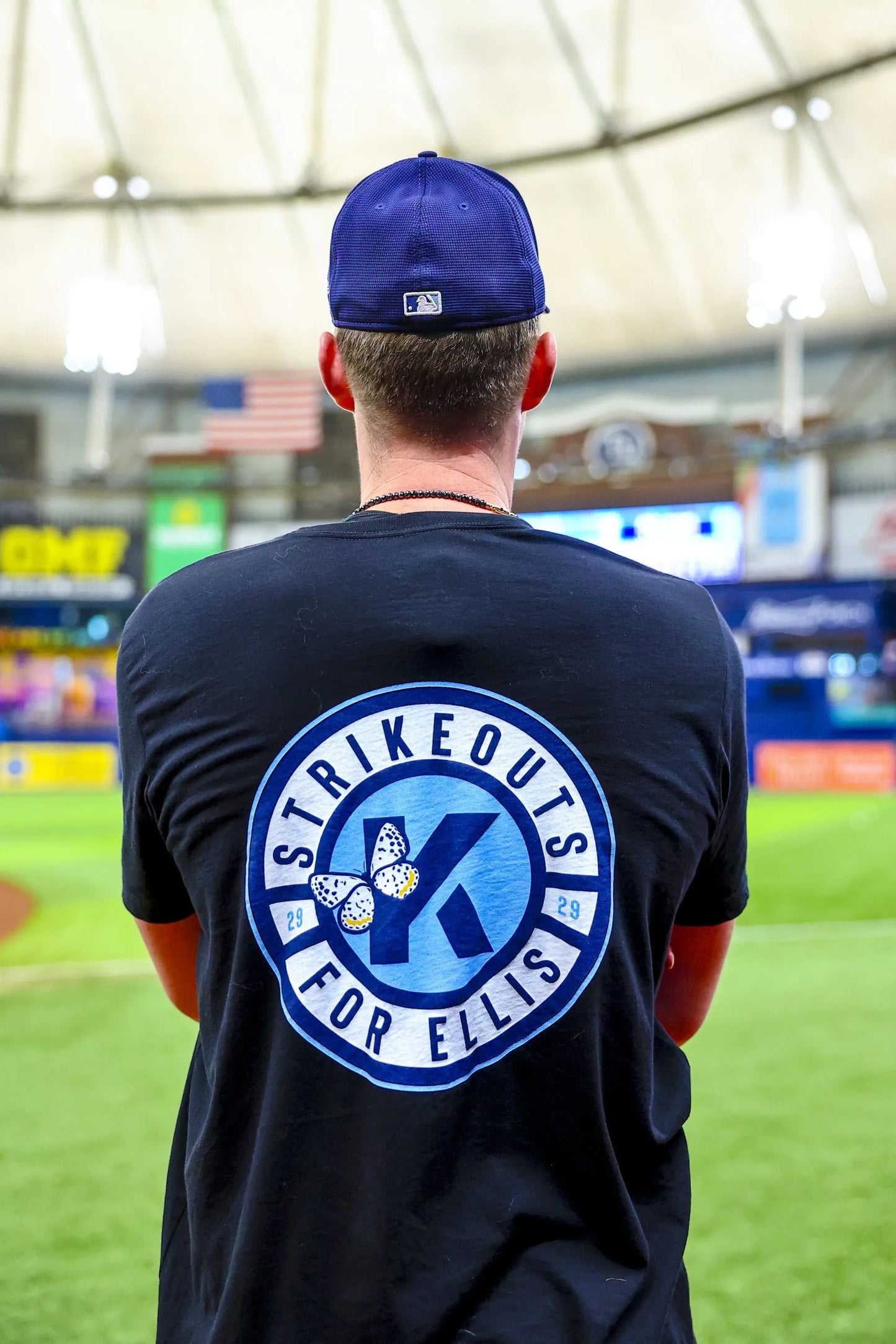 Strikeouts for Ellis Black T-shirt