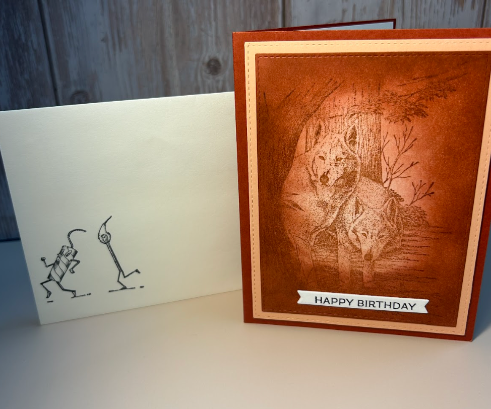 Happy Birthday- Wolves in Woods, Red