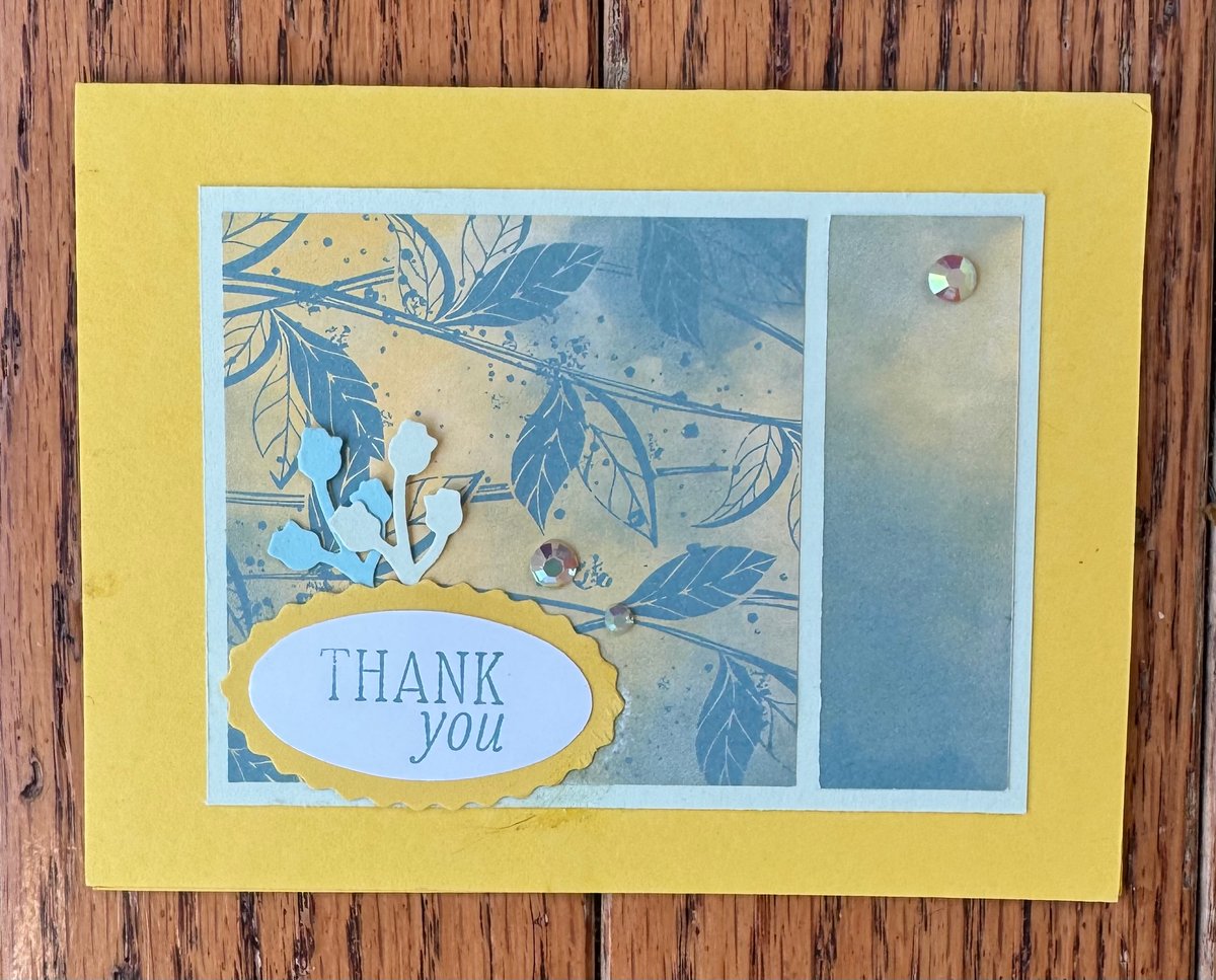 Thank you ~ Yellow background with branches